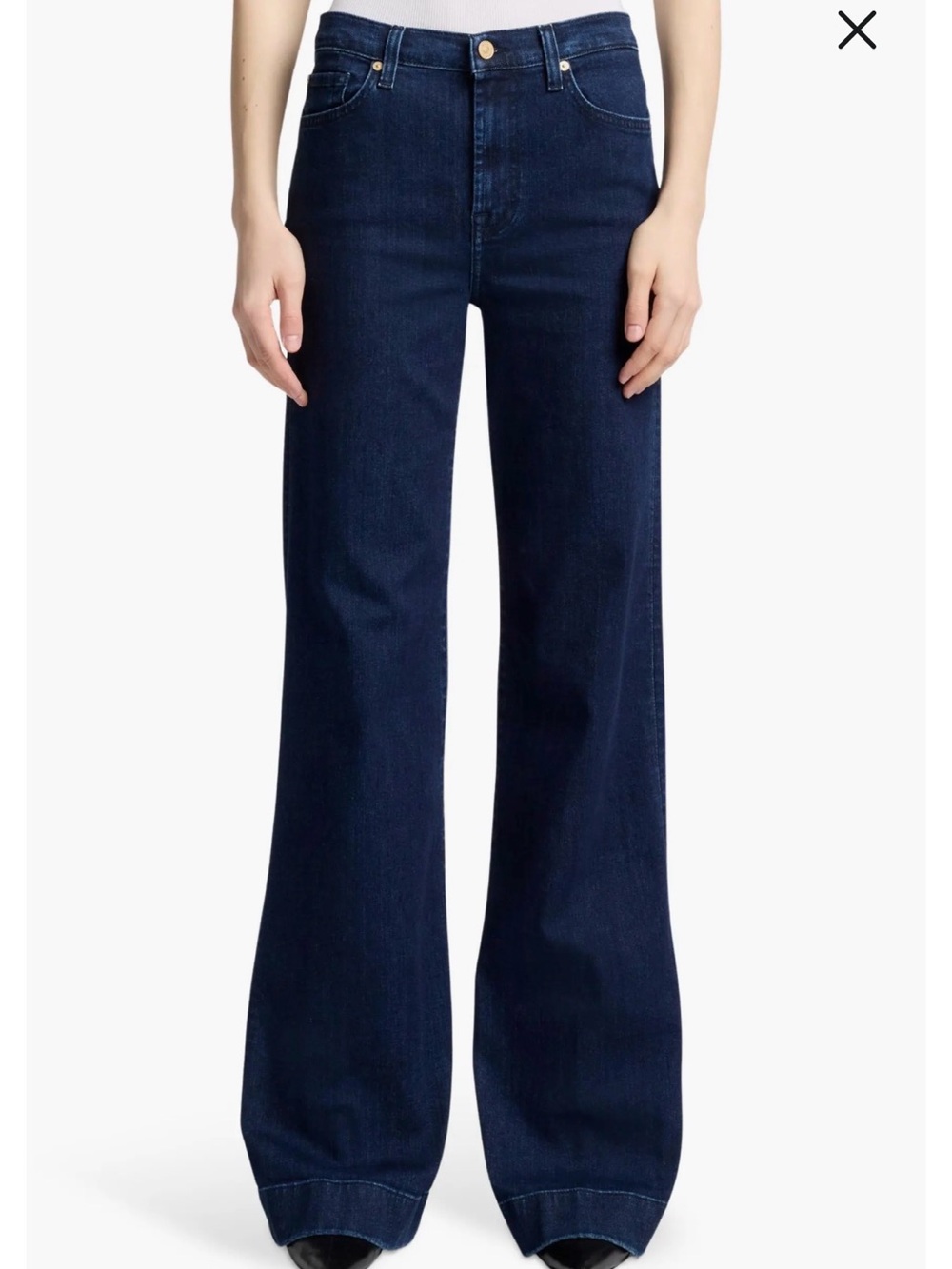 7 For All Mankind Dark Modern Dojo Tailorless Wide-Leg Jeans